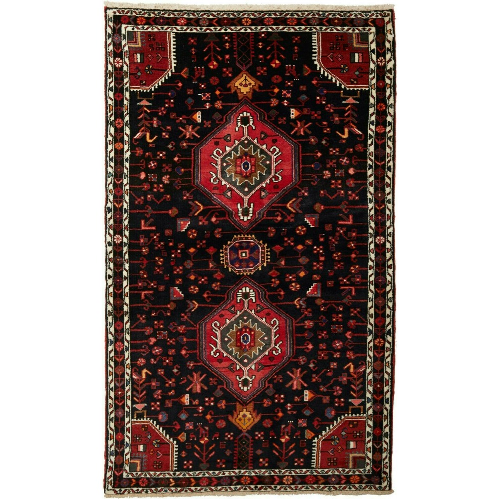 Tappeto Hamadan Persia blu marrone 145x218 Tappeto Hamadan Persia blu marrone 145x218