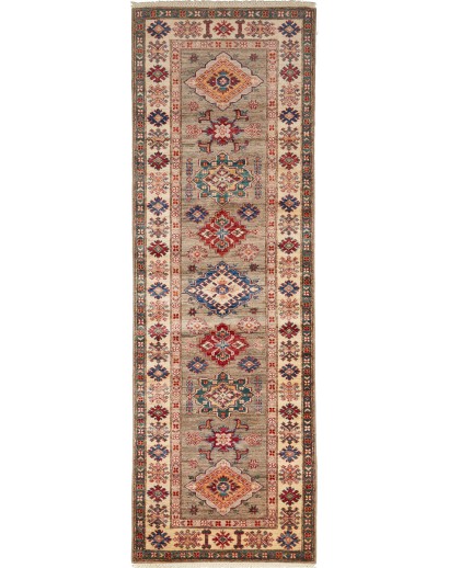 Tappeto Kazak Fine Pakistan marrone grigio 82x258