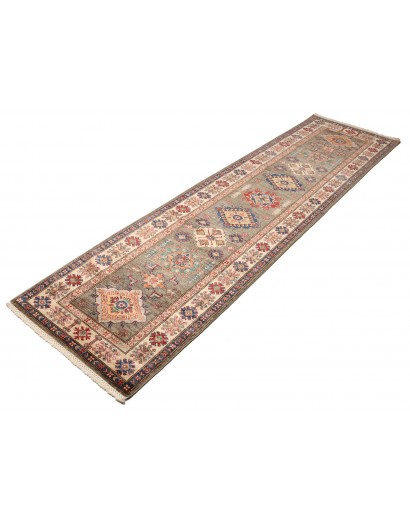 Tappeto Kazak Fine Pakistan bianco giallo 82x305