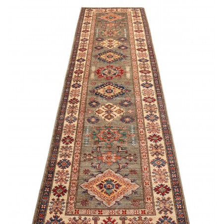 Tappeto Kazak Fine Pakistan bianco giallo 82x305