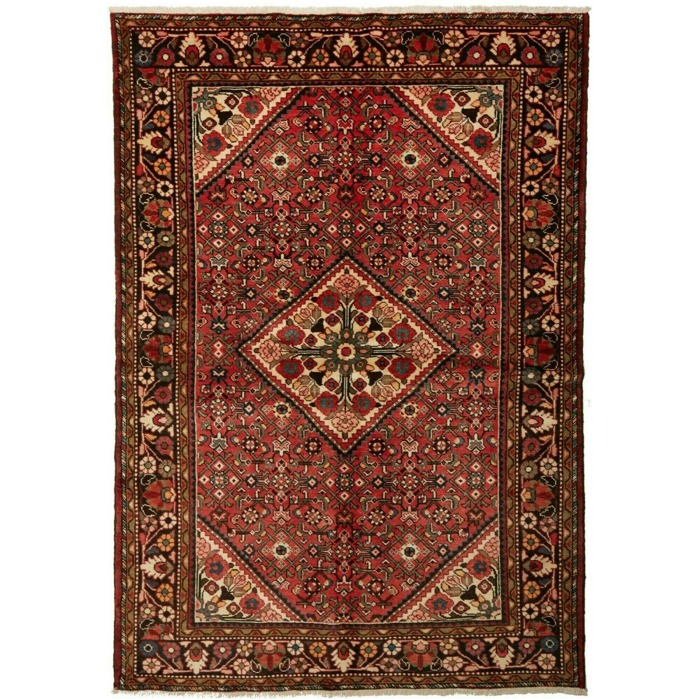 Tappeto Hamadan Persia marrone 155x222 Tappeto Hamadan Persia marrone 155x222