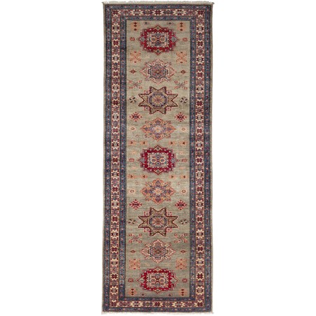 Tappeto Kazak Fine Pakistan bianco grigio 79x243