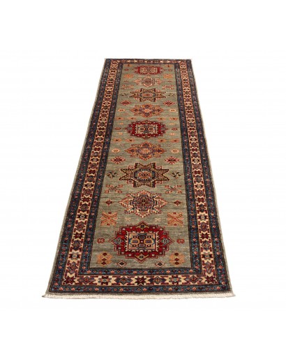 Tappeto Kazak Fine Pakistan bianco grigio 79x243