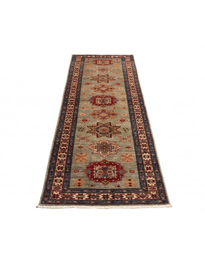 Tappeto Kazak Fine Pakistan bianco grigio 79x243