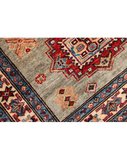 Tappeto Kazak Fine Pakistan bianco grigio 79x243