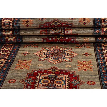 Tappeto Kazak Fine Pakistan bianco grigio 79x243