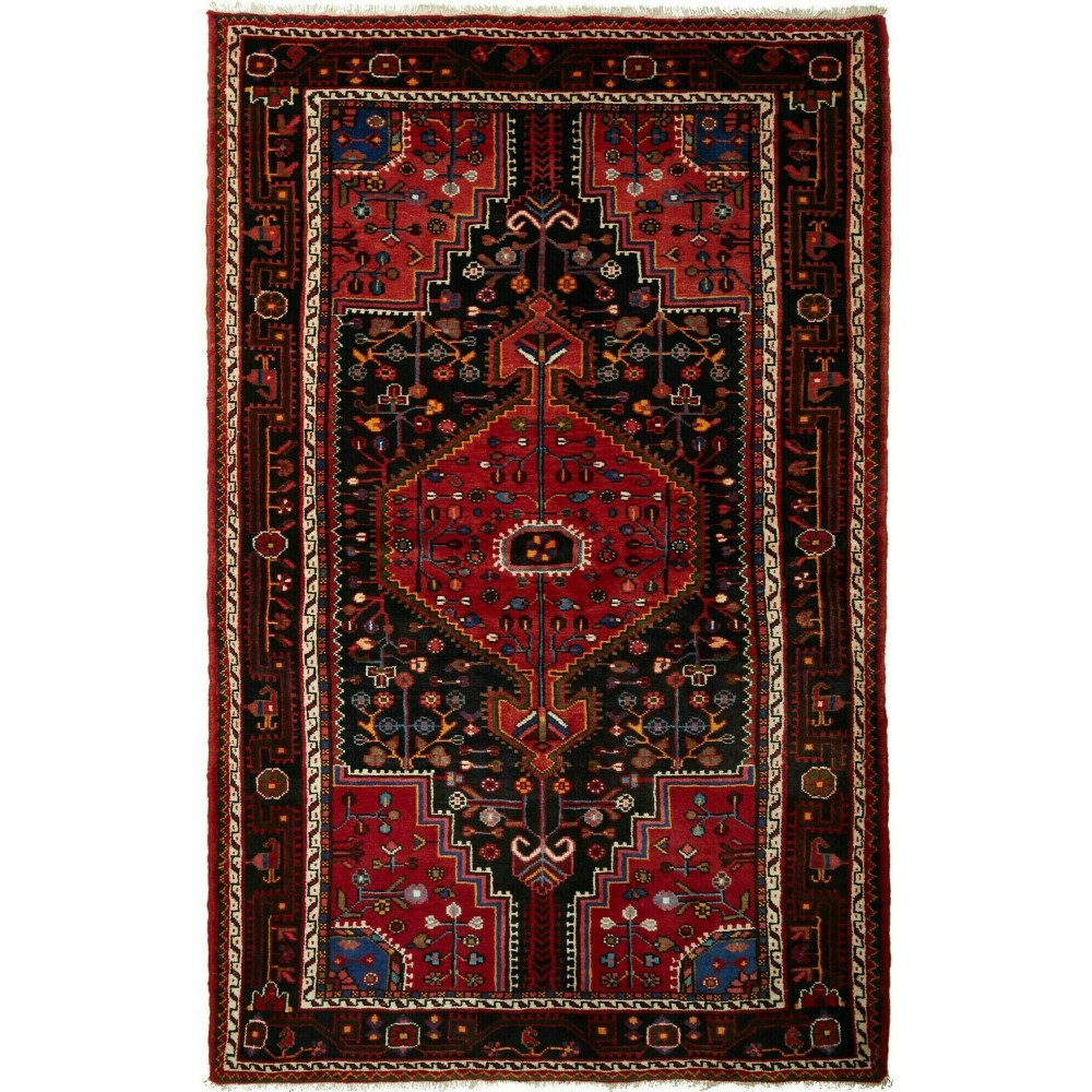 Tappeto Hamadan Persia blu marrone 142x223 Tappeto Hamadan Persia blu marrone 142x223