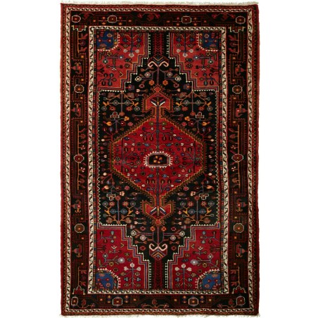 Tappeto Hamadan Persia blu marrone 142x223