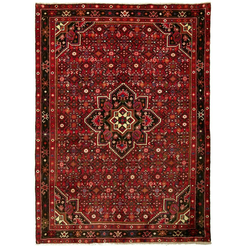 Tappeto Hamadan Persia marrone 150x208 Tappeto Hamadan Persia marrone 150x208