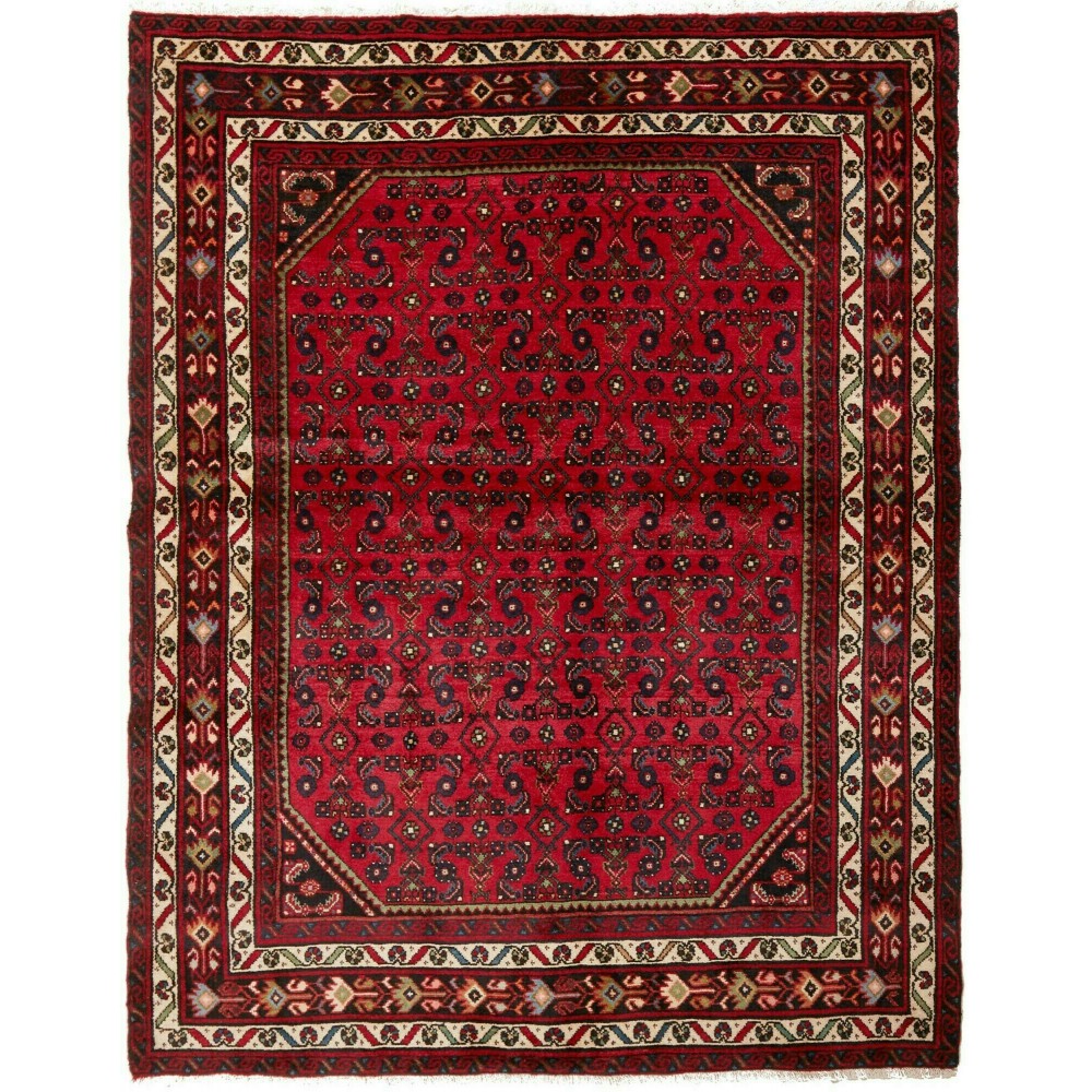 Tappeto Hamadan Persia marrone 155x202 Tappeto Hamadan Persia marrone 155x202