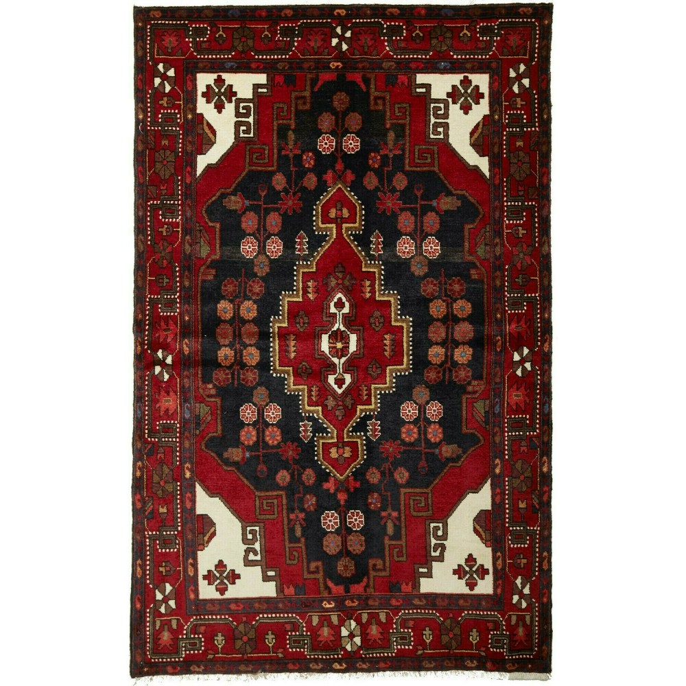 Tappeto Hamadan Persia blu marrone 141x224 Tappeto Hamadan Persia blu marrone 141x224