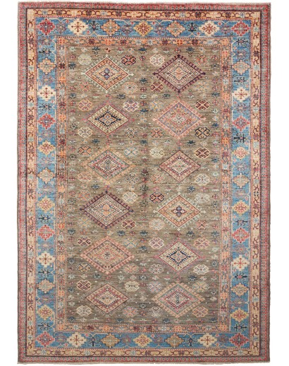 Tappeto Kazak Fine Pakistan marrone bianco 168x237