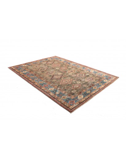 Tappeto Kazak Fine Pakistan marrone bianco 168x237