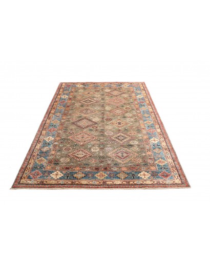 Tappeto Kazak Fine Pakistan marrone bianco 168x237