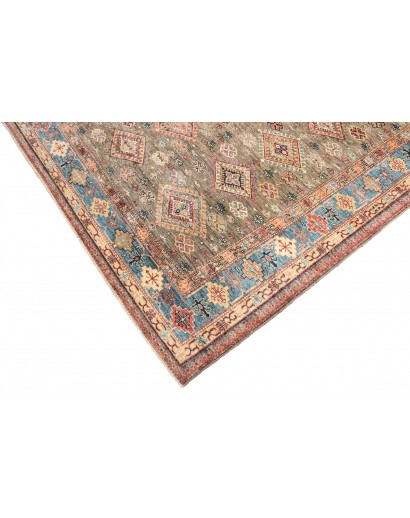 Tappeto Kazak Fine Pakistan marrone bianco 168x237