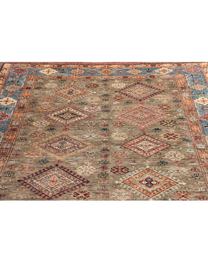 Tappeto Kazak Fine Pakistan marrone bianco 168x237