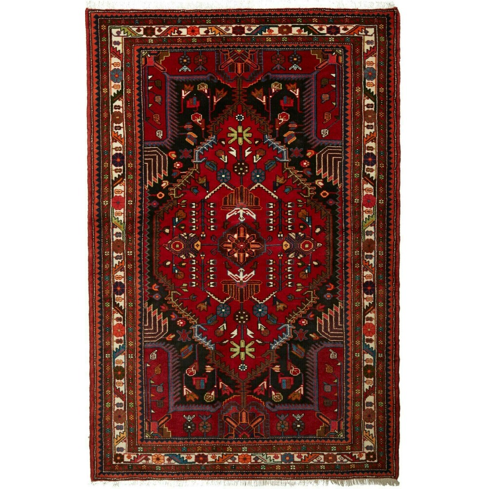 Tappeto Hamadan Persia marrone 137x210 Tappeto Hamadan Persia marrone 137x210