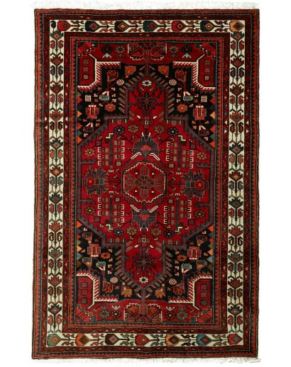 Tappeto Hamadan Persia blu bianco 134x212