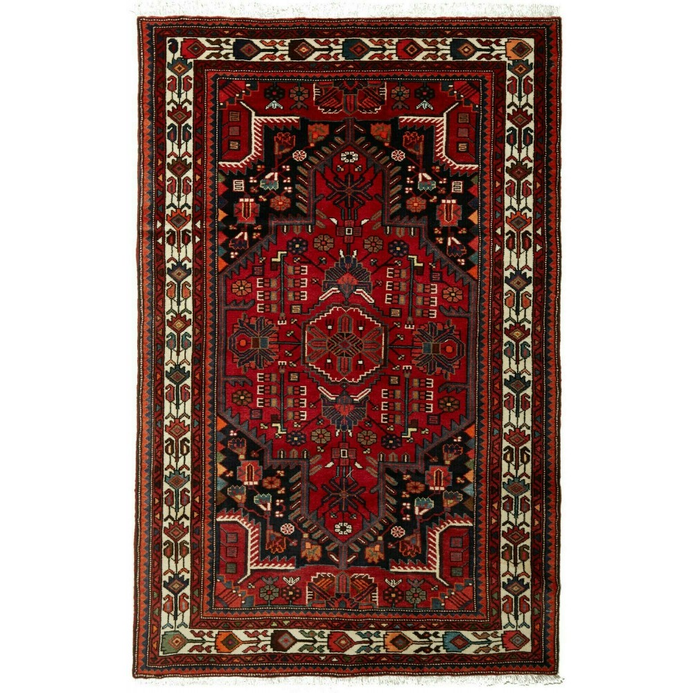 Tappeto Hamadan Persia blu bianco 134x212 Tappeto Hamadan Persia blu bianco 134x212
