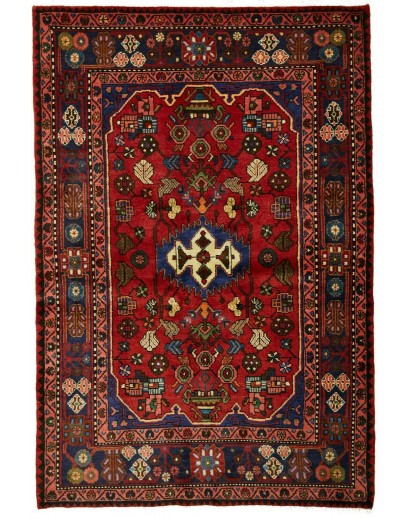 Tappeto Hamadan Persia grigio arancione 136x202