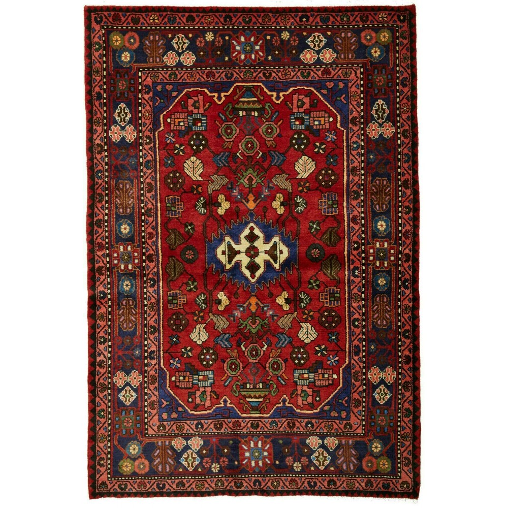 Tappeto Hamadan Persia grigio arancione 136x202 Tappeto Hamadan Persia grigio arancione 136x202