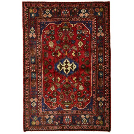 Tappeto Hamadan Persia grigio arancione 136x202