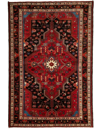 Tappeto Hamadan Persia blu marrone 146x217