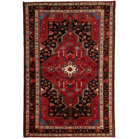 Tappeto Hamadan Persia blu marrone 146x217