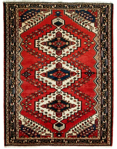 Tappeto Hamadan Persia marrone giallo 150x201