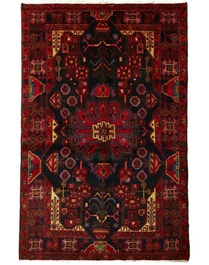 Tappeto Hamadan Persia blu arancione 138x207