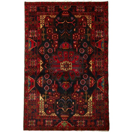 Tappeto Hamadan Persia blu arancione 138x207