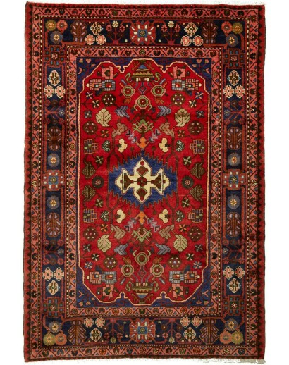 Tappeto Hamadan Persia marrone arancione 140x205