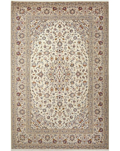 Tappeto Kashan Persia beige grigio 202x305