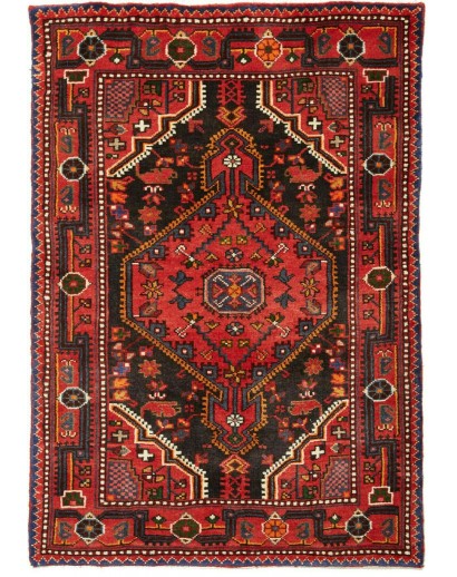 Tappeto Hamadan Persia grigio giallo 89x127