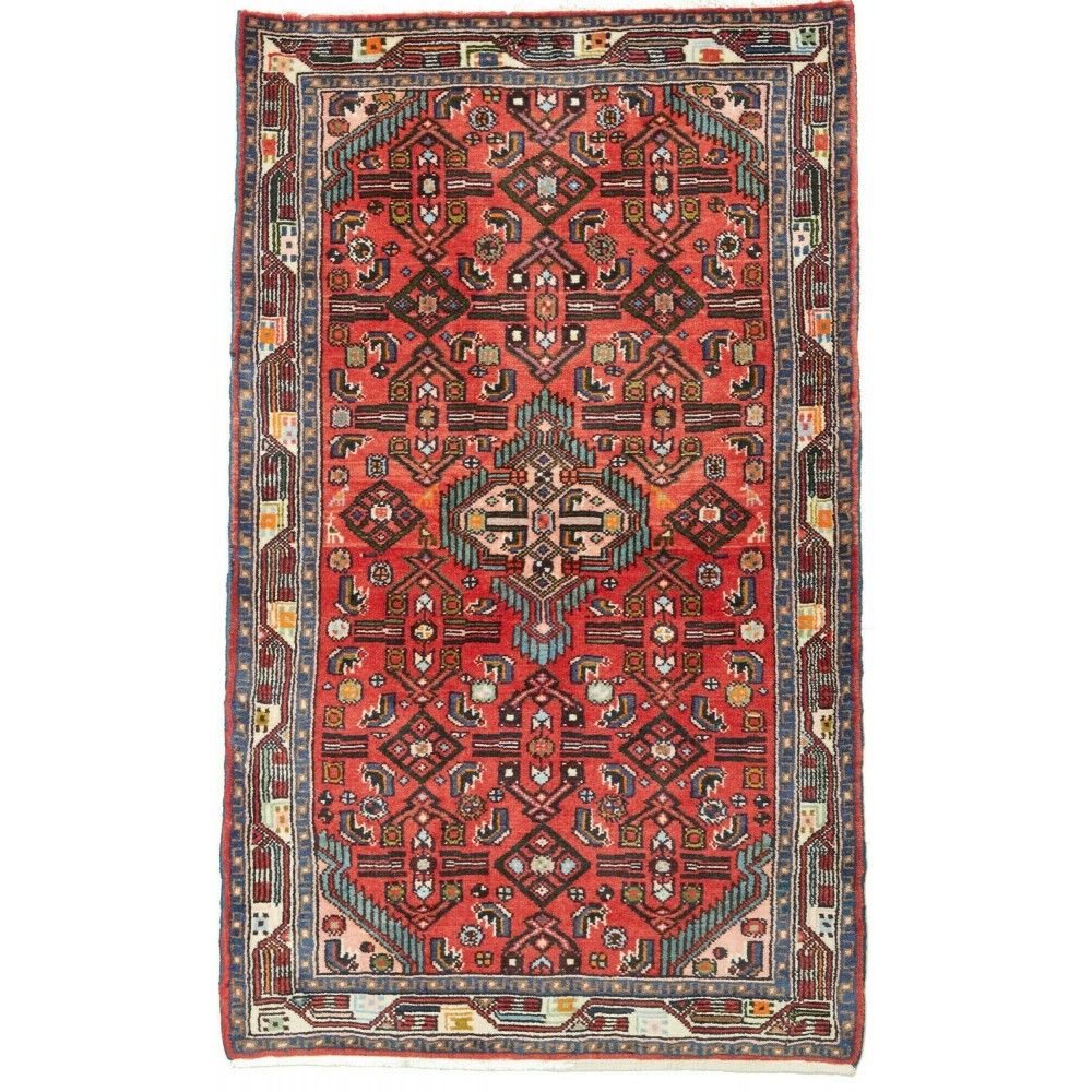 Tappeto Hamadan Persia verde rosso 80x130 Tappeto Hamadan Persia verde rosso 80x130