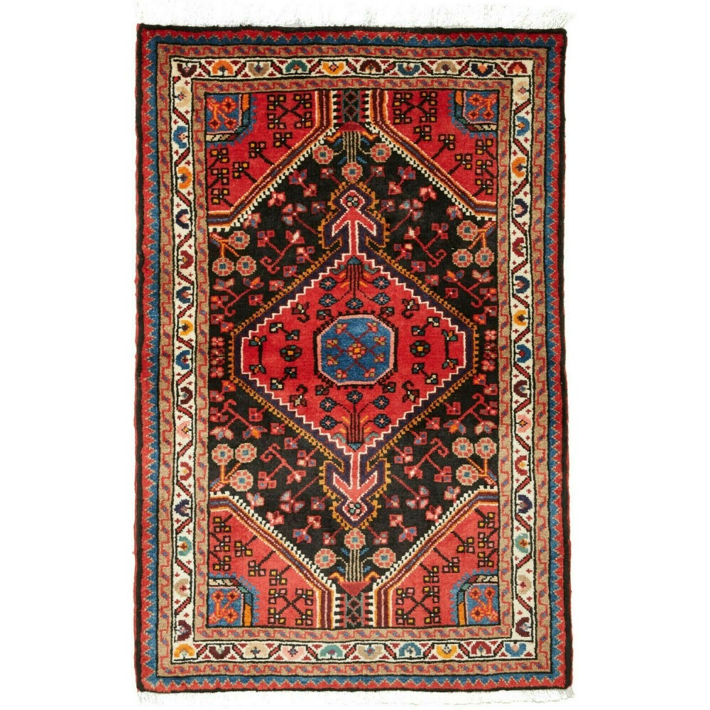 Tappeto Hamadan Persia rosso blu 83x128 Tappeto Hamadan Persia rosso blu 83x128
