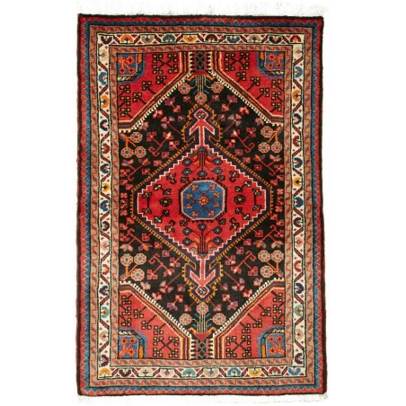 Tappeto Hamadan Persia rosso blu 83x128