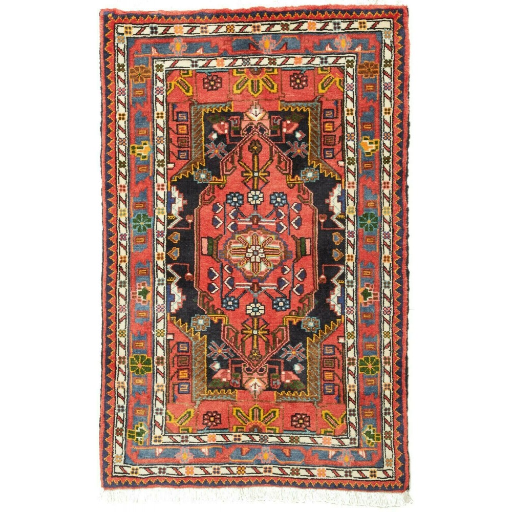 Tappeto Hamadan Persia marrone bianco 78x123 Tappeto Hamadan Persia marrone bianco 78x123