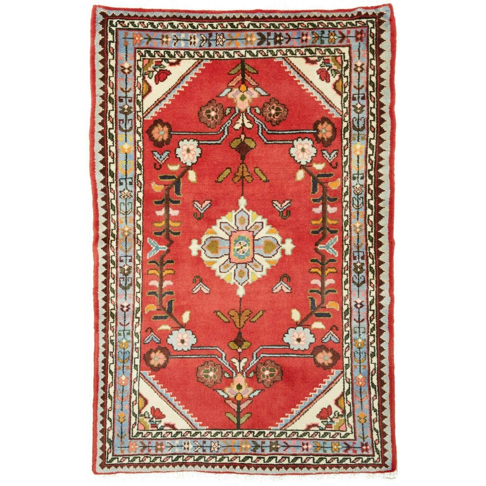 Tappeto Hamadan Persia marrone bianco 90x138 Tappeto Hamadan Persia marrone bianco 90x138