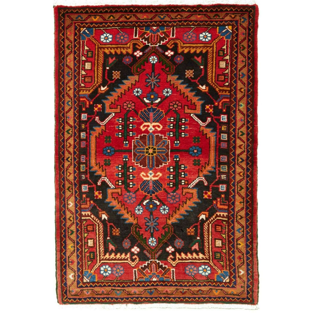 Tappeto Hamadan Persia marrone 84x126 Tappeto Hamadan Persia marrone 84x126