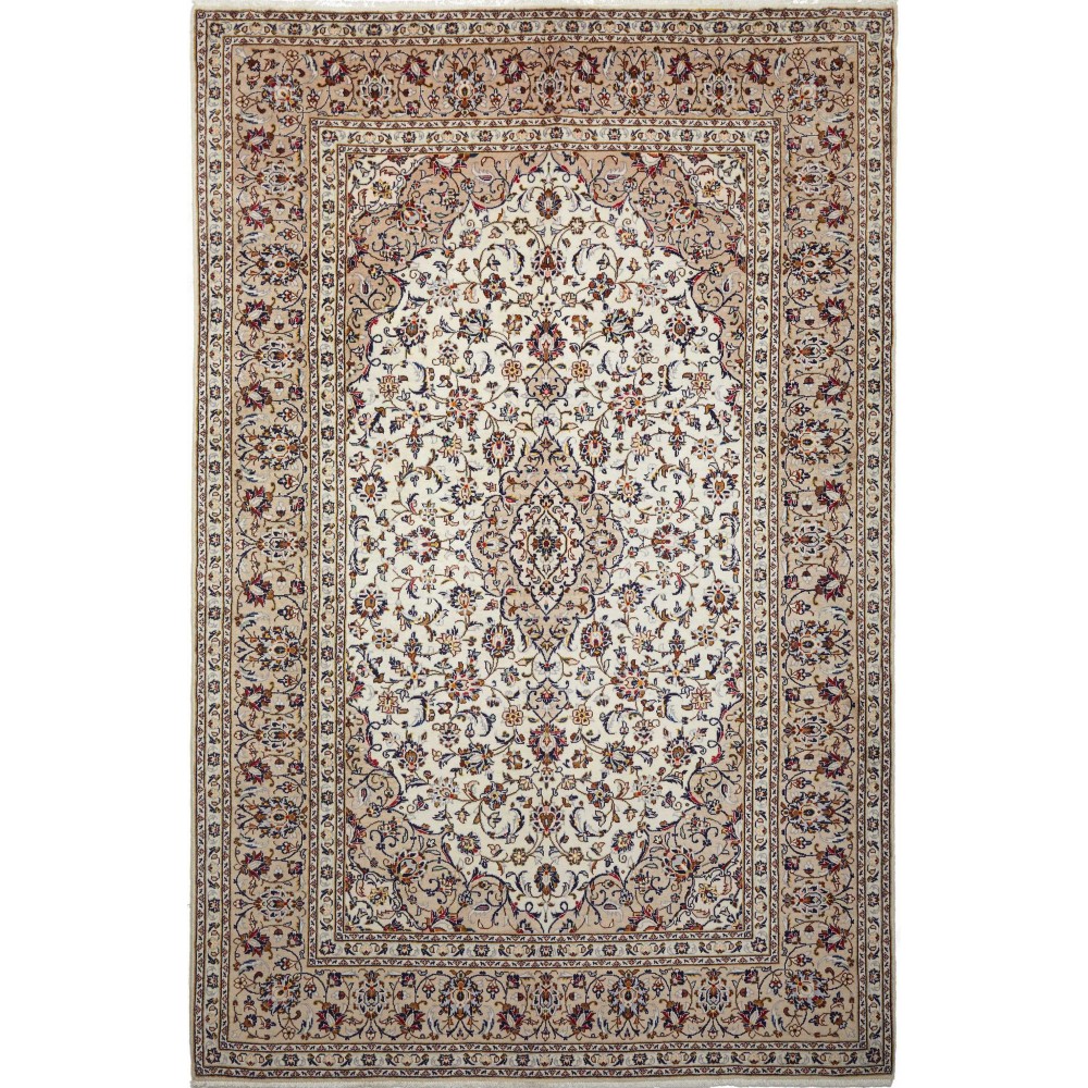 Tappeto Kashan Persia azzurro marrone 200x305