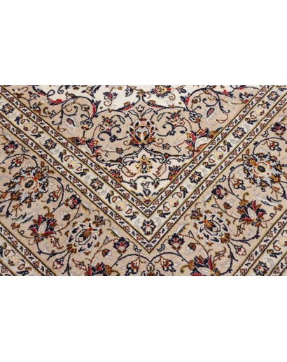 Tappeto Kashan Persia azzurro marrone 200x305