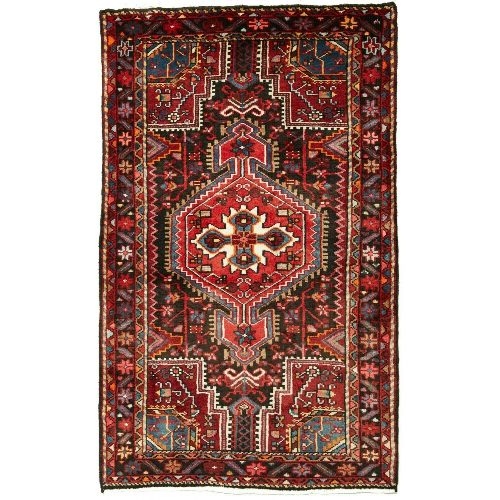 Tappeto Hamadan Persia grigio marrone 84x136 Tappeto Hamadan Persia grigio marrone 84x136