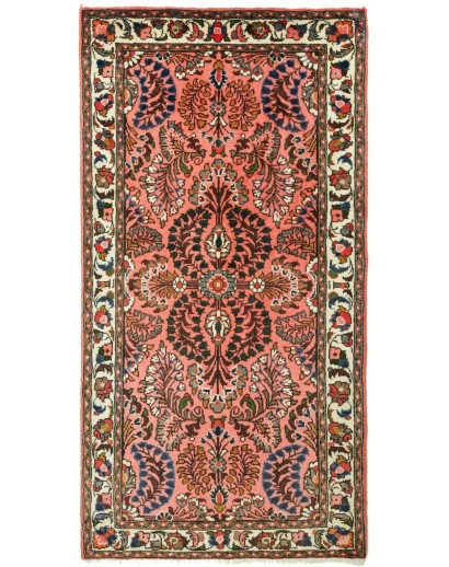 Tappeto Hamadan Persia rosso bianco 70x137