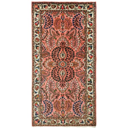 Tappeto Hamadan Persia rosso bianco 70x137