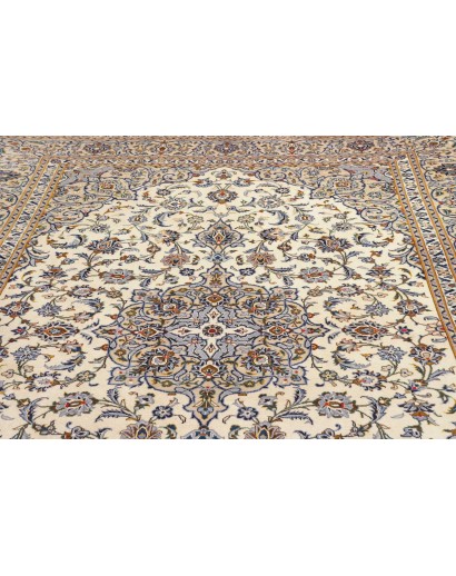 Tappeto Kashan Persia bianco marrone 244x362