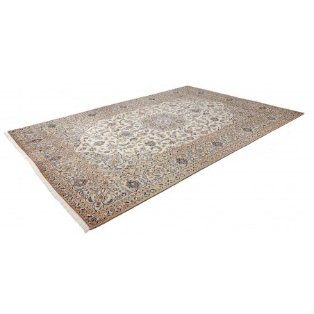 Tappeto Kashan Persia bianco marrone 244x362
