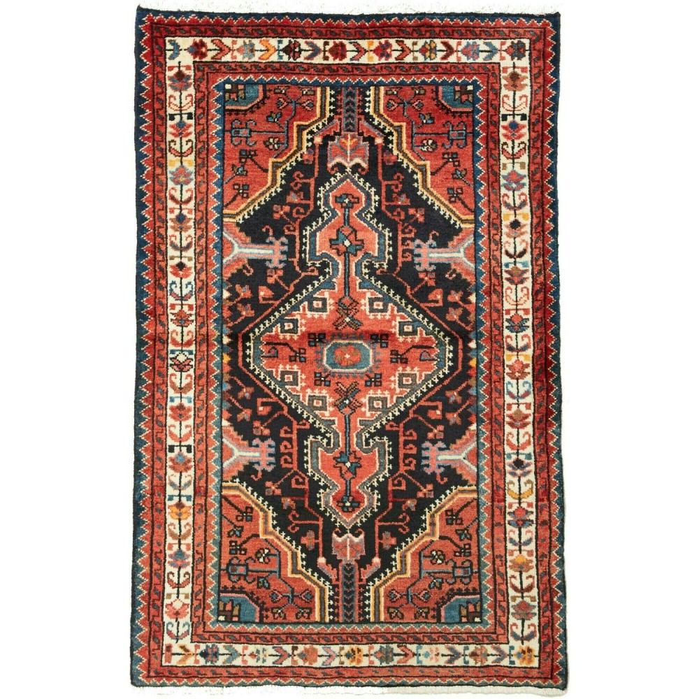 Tappeto Hamadan Persia marrone grigio 82x130 Tappeto Hamadan Persia marrone grigio 82x130