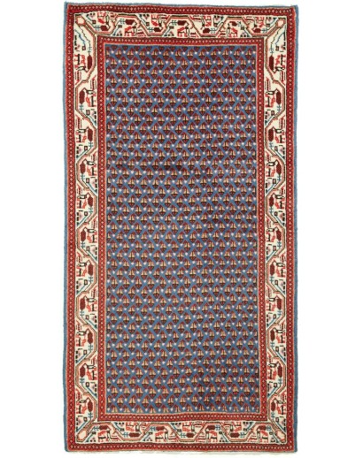 Tappeto Hamadan Persia azzurro grigio 66x126