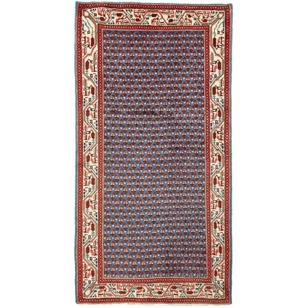 Tappeto Hamadan Persia azzurro grigio 66x126 Tappeto Hamadan Persia azzurro grigio 66x126